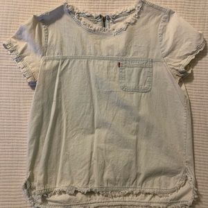 Denim Short Sleeve Top
